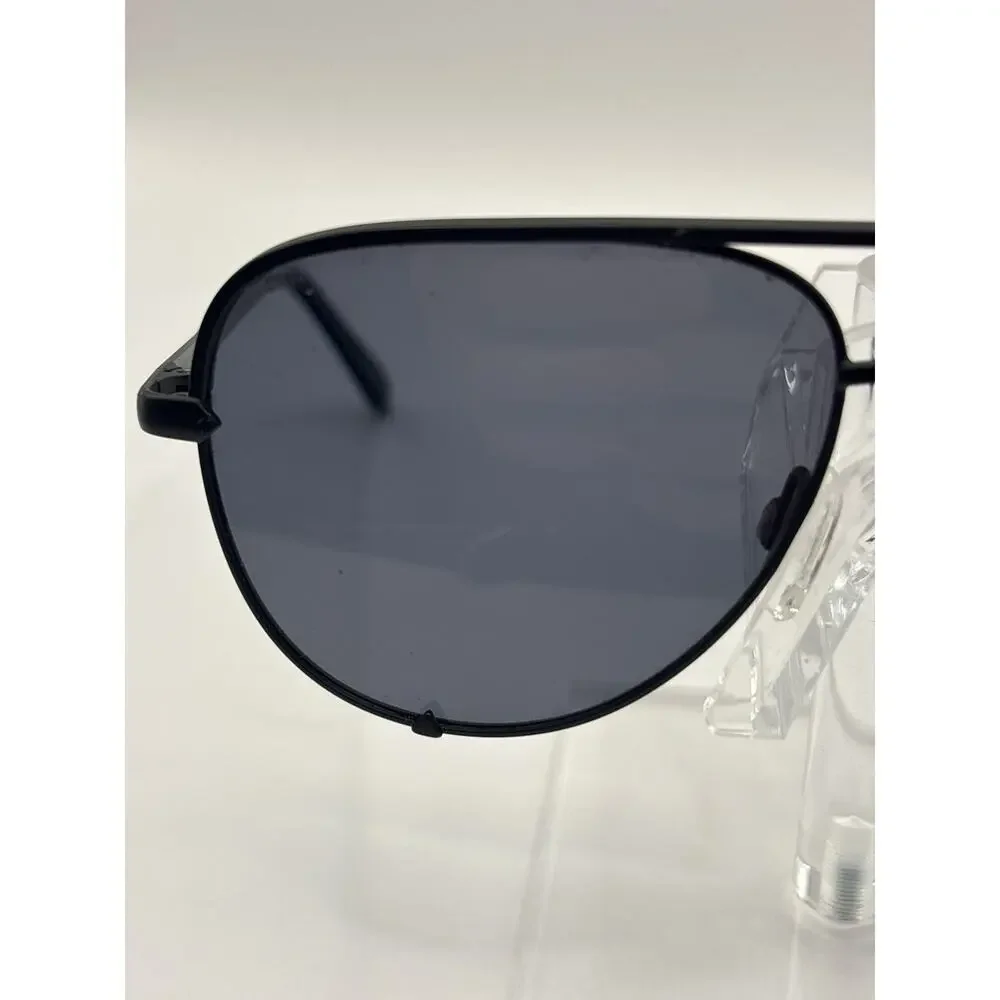 Quay High Key 126 Polarized Sunglasses Black Smoke Oversized Aviator 142